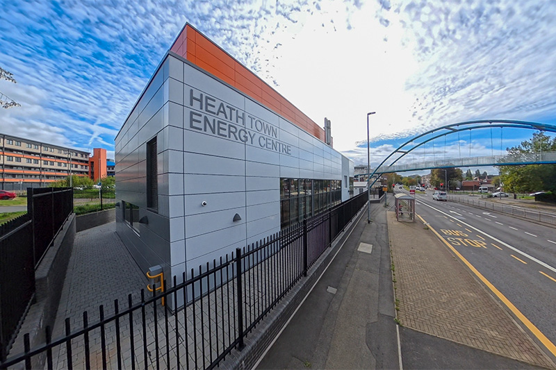 The new Heath Town Energy Centre viewed from Wednesfield Road