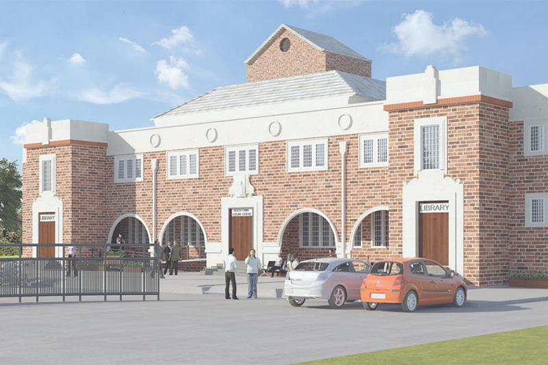 A computer-generated image of what Heath Town Baths and Library could look like