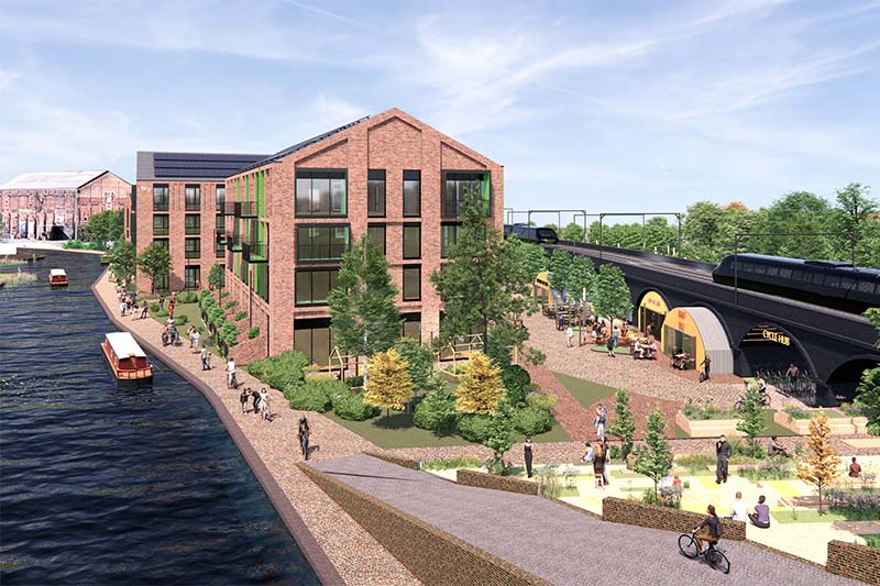 Computer generated images of Wolverhampton Canalside South.