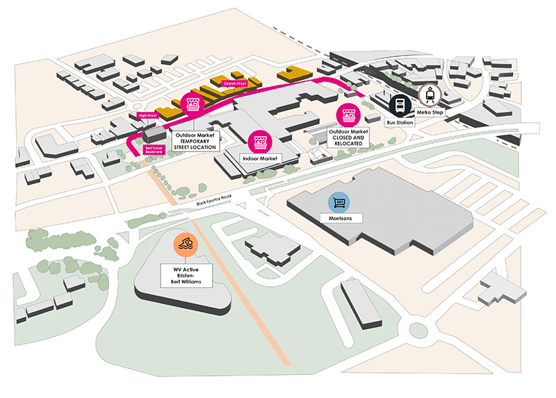 Bilston Market map.